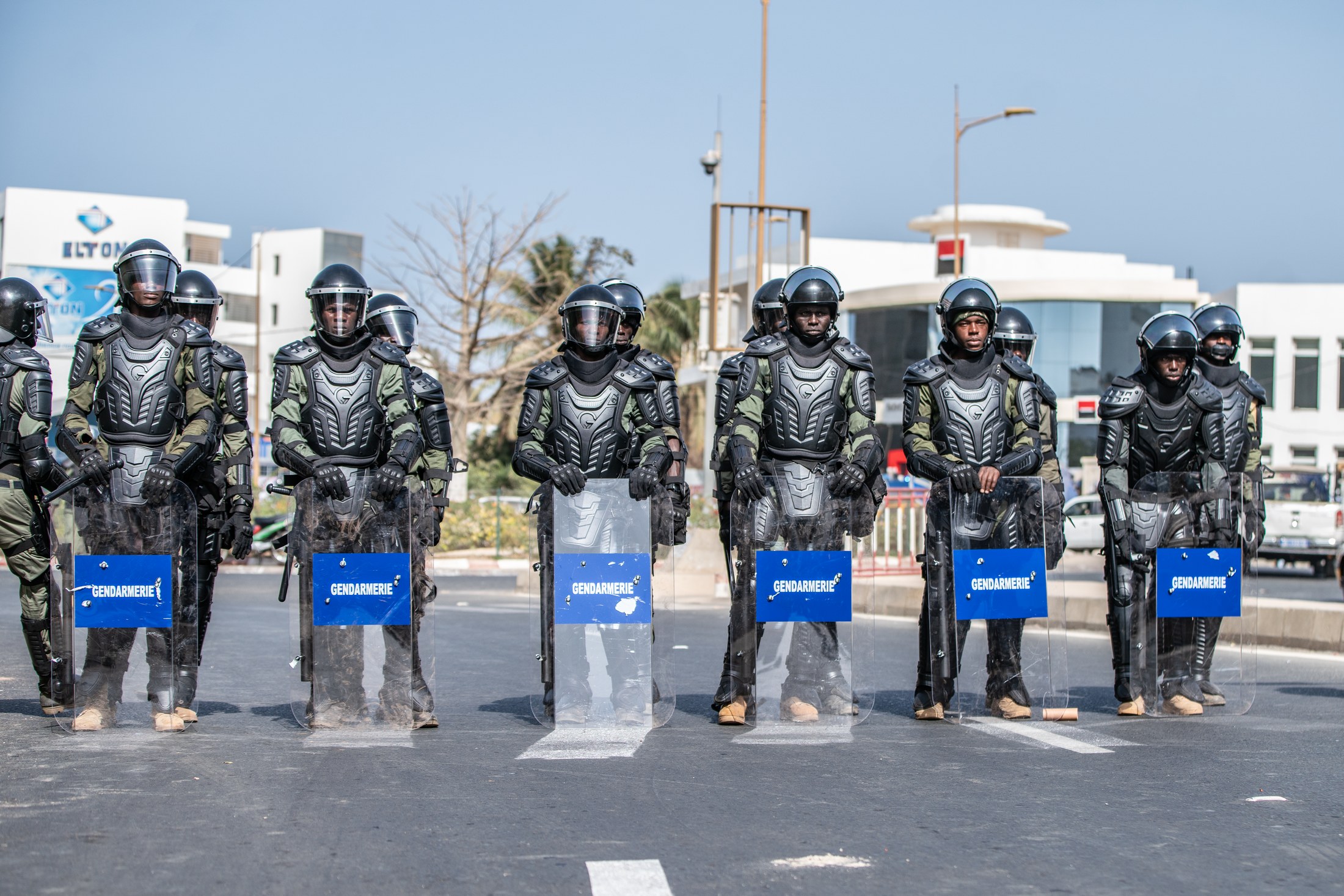 A Line of Riot Police